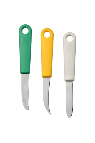 Ikea Uppfylld 3 Parça Soyma Bıçağı Seti 8 Cm Yeşil - Sarı - Beyaz Çok Renkli