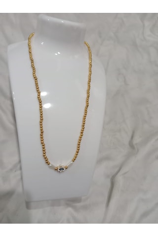 Fatmaeli Uçlu Şık Kolye Sarı