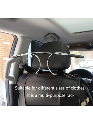 Point Oto Araç Koltuk Arkası Araba Koltuk Elbise Askısı Metal Krom Elbise Askılık Gri