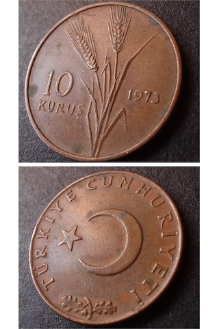 Escoines Koleksiyon 1973 Ççt+ Bronz 10 Kuruş - Eski Madeni Para - 39963662ffa6349b66