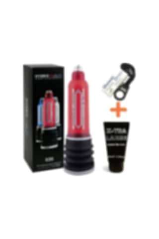 Truva Shop Hydromax X30 Sulu Vakum Penis Pompası Kırmızı + Penis Kremi