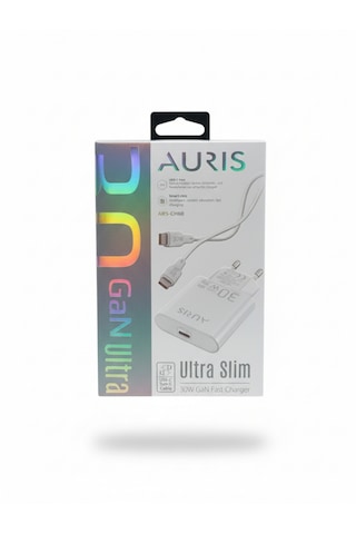 Auris Ars-ch60 30w Ultra Slim Gan Hızlı Şarj Adaptörü + Type-c Kablo 30w Slim Adaptör + 1m Kablo
