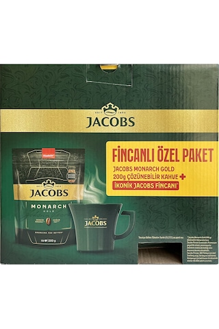 Jacobs Monarch Gold 200 Gr İkonik Jacobs Fincanlı Set X 4 Adet Çözünebilir