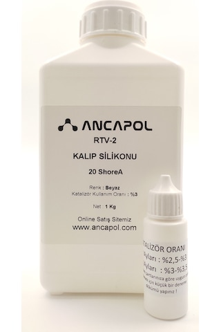 Rtv-2 Kalıp Silikonu 1.Kalite Beyaz 20 Shore A 1 Kg