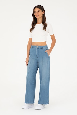 U.S. Polo Assn. Kadın Mavi Loose Fit Jean Pantolon 50282731-DN0022