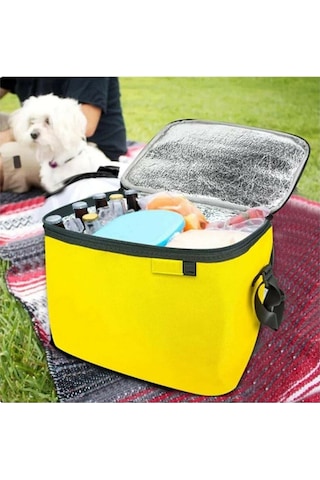 Termos Çanta - Piknik Çantası Buz Aküsü Hediyeli 40lt Sarı