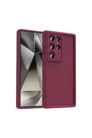 Samsung Galaxy Uyumlu S25 Ultra Kılıf Kamera Korumalı Kalın Silikon Üstün Koruma Khayra Mürdüm