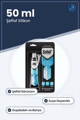 Şeffaf Tüp Silikon 50 Ml Mutfak Ve Banyo Duşakabin Sızdırmazlık D