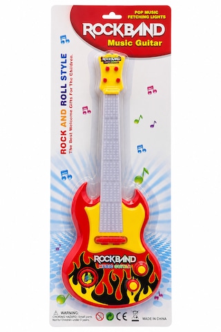 Sarı Kırmız Müzikli Oyuncak Gitar Sarı Kırmızı