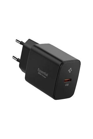 Spigen 20w Usb-c Mini Hızlı Şarj Aleti/şarj Isısını Düşürür Gan Destekli Akım Korumalı Güç Adaptörü İphone & Android & İpad Type-c Ee201 Black - Ach09217