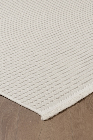 Fitilli 3 Krem Desen Şönil Kilim Makinede Yıkanabilir Kaymaz Taban Halı Yolluk Krem