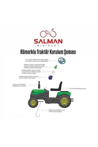 Römorklu Pedallı Çocuk Traktörü 3+ Yaş