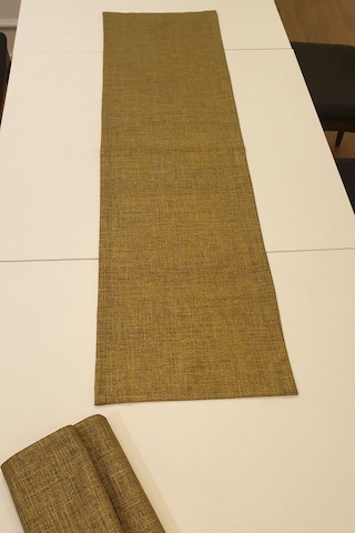 Concept Floransa Simli Keten Runner Bronz - Gold