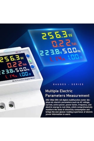Trendooze Geeksen Tuya Wifi Ev Akıllı Dijital Ekranlı Elektrik Sayacı Dın-ray Voltaj Ve Akım Ölçer İe