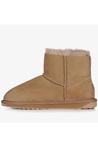 Emu Australia Leather Piction Boot Kadın Koyun Derisi Koyun Kürkü Bot Bej Camel