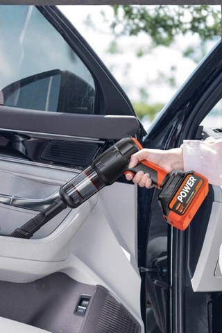 Miaxtreme Güçlü Pil Ömrü 25.000mah Çift Bataryalı 20.000pa Ultra Çekim Güçlü Çantalı Araç Temizleme Süpürgesi