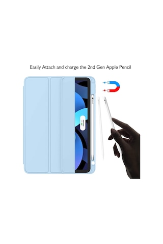 Apple Uyumlu iPad Air 11inç M2 2024 Kılıf Pen Charge Kalem Bölmeli A2902 A2903 A2904