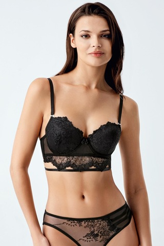 Luw 6115 Siyah Dolgusuz Sütyen Külot 2Li Takım Siyah