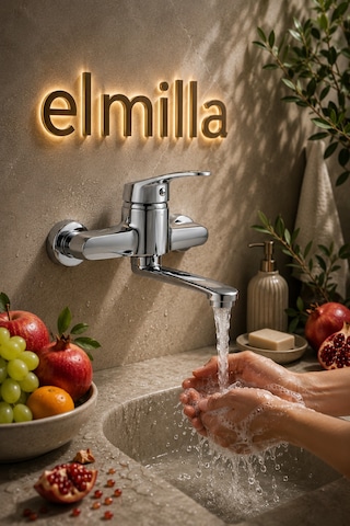 Lüx Premium Krom Alttan Borulu Mutfak-lavabo Bataryası Çeşmesi Musluğu Çift Su Girişli Modern Tasarım Gri