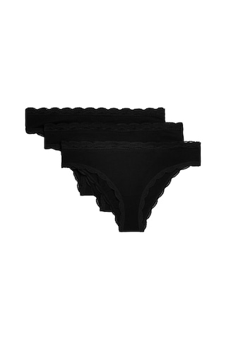 Marks & Spencer 3'lü Dantel Detaylı Brazilian Külot Seti T61007796B Siyah