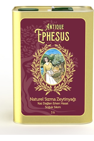 Antique Ephesus Erken Hasat Soğuk Sıkım Naturel Sızma Zeytinyağı Teneke 3 L