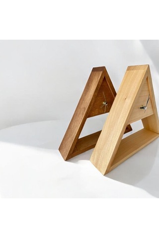 El Yapımı Ihlamur Ağacı Ahşap Duvar Saati & Masa Saati Kahverengi