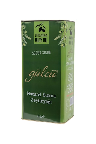 Gülcü Soğuk Sıkım Naturel Sızma Zeytinyağı Teneke 5 L