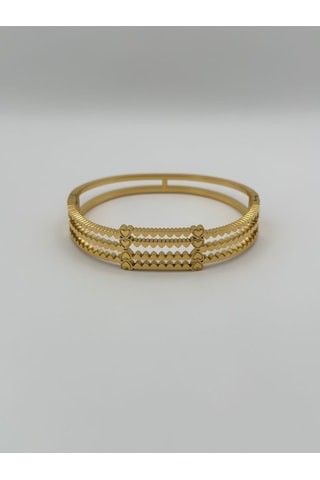 Arnes Jewelry Çelik Kalpli Kaburga Kelepçe Ar322nes Gold