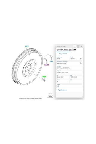 Volant Civatası Focus Cmax 04 K&b 8m5q 6379 Ba - 8m5q 6379 Ba