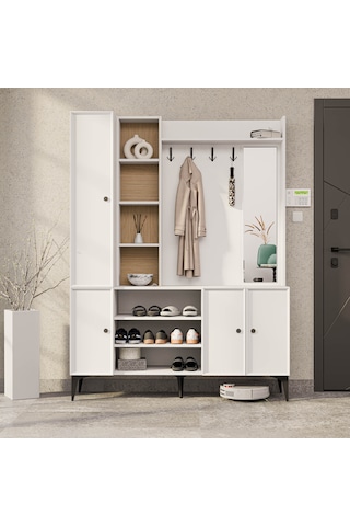 5051 Verona 4 Profil Kapaklı 15 Raflı Sağ Aynalı Portman