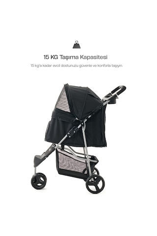 Justie Pet Sidney Kedi & Köpek Arabası 80 x 46 x 99 CM