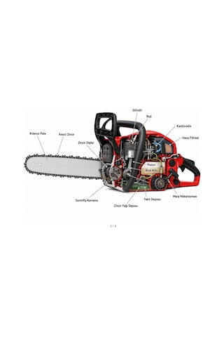 Algaride Wedo CS581 54.5CC Benzinli Motorlu Testere 2.4KW 50 CM Pala 3/25 Zincir Profesyonel Ağaç Kesim Motoru