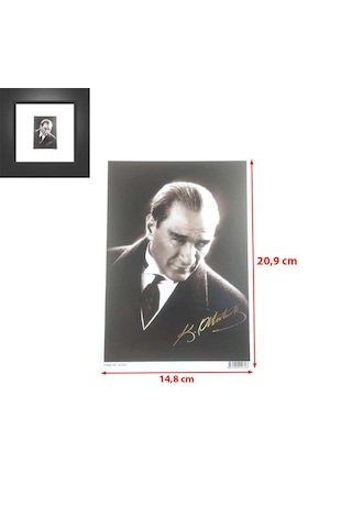 10 Adet Kemal Atatürk Poster A5 Küçük Poster Ebat: 20,9 Cm X 14,8 Cm