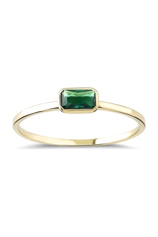 Zümrüt Renkli Altın Tektaş Yüzük Yza.104.01