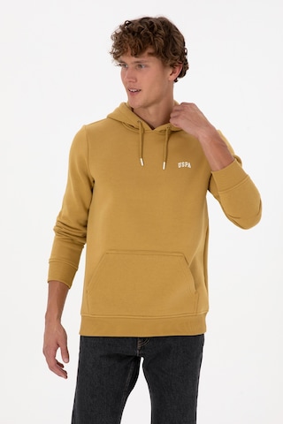 U.S. Polo Assn. Erkek Regular Fit Kapüşonlu Şardonlu Hardal Basic Sweatshirt 50315582-VR151
