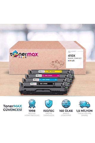 Hp Color Laserjet Pro M452dn 410x Cmyk Uyumlu Toner Seti Çipli
