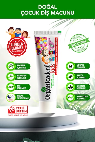 Organicadent Doğal Çocuk Diş Macunu 50ml 3 Adet Beyazlatma