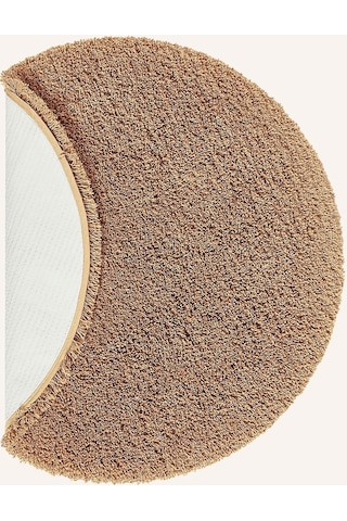 Musa Banyo Paspası 80 Cm, Yuvarlak, Yumuşak, Kaymaz, Hızlı Kuruyan Kahve - Bej
