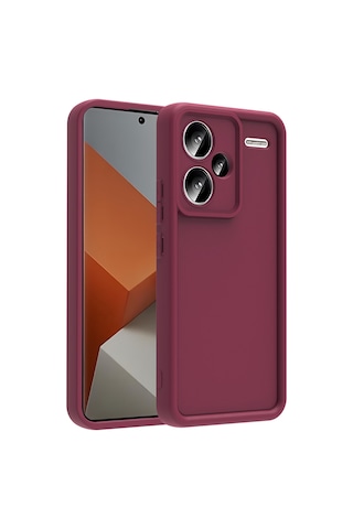 Redmi Note 13 Pro Plus Uyumlu Kılıf Kamera Korumalı App Ananas Kapak - Mürdüm Mürdüm