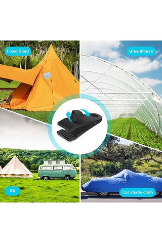 Tenfowee Güçlü Kilitleme Kancaları Ve D Kilitleri - Çadır, Perde, Örtü Sabitleyici Aparatları 12 Adet Siyah