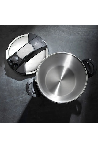 Nehir Silver Matik Paslanmaz Çelik 7 Litre Düdüklü Tencere Gümüş