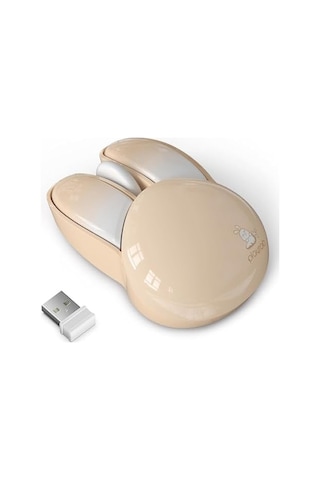 Mofii Wireless Mouse Renkli Tavşan Tasarım Kablosuz Sessiz Bilgisayar Notebook Laptop İçin Fare Usb Nano Receiver Mouse Tak Çalıştır 9.2cm X 6cm Kahverengi