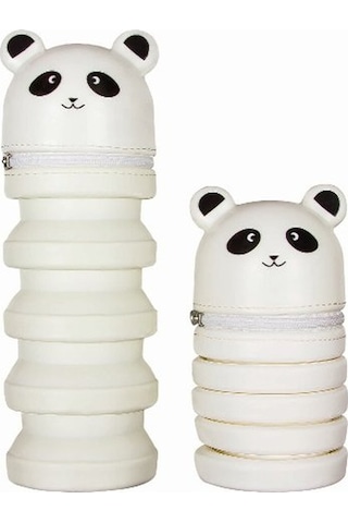 Akordiyon Kalem Çantası Kalemlik Katlanır, Panda