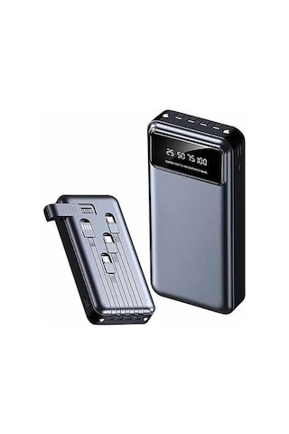 Hızlı Şarj Özellikli 20.000 Mah Dijital Göstergeli Usb Girişli Android Ve İos Uyumlu Powerbank Siyah 90057444