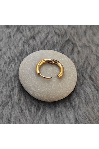 Chavin Çelik 10 MM Gold Küçük Unisex Halka Küpe Et96sr Altın