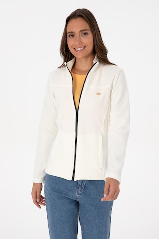 U.S. Polo Assn. Kadın Krem Fermuarlı Dik Yaka Polar Sweatshirt 50316729-VR256