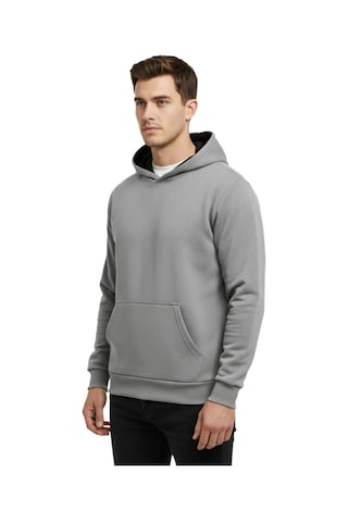 Baglan Erkek Gri Kapüşonlu Sweatshirt Bgl-st05196 Gri