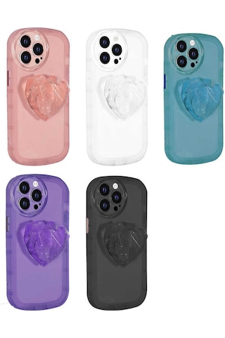 Apple Uyumlu iPhone 13 Pro Max Uyumlu Kamera Korumalı Pop Soketli Renkli Zore Ofro Kılıf-pembe Pembe -