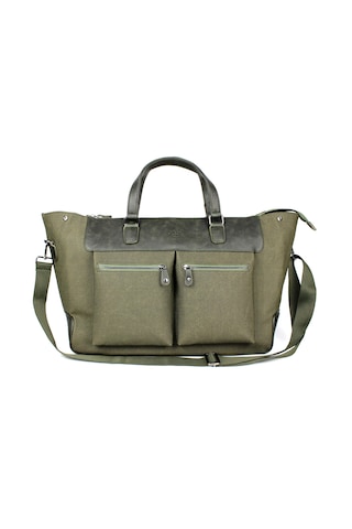 Seyahat Çantası Spor Çanta Haki Kanvas Kumaş El Valizi Haki