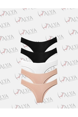 Alya Underwear Kadın Brazilian Külot 5 Adet Ten Karışık P02